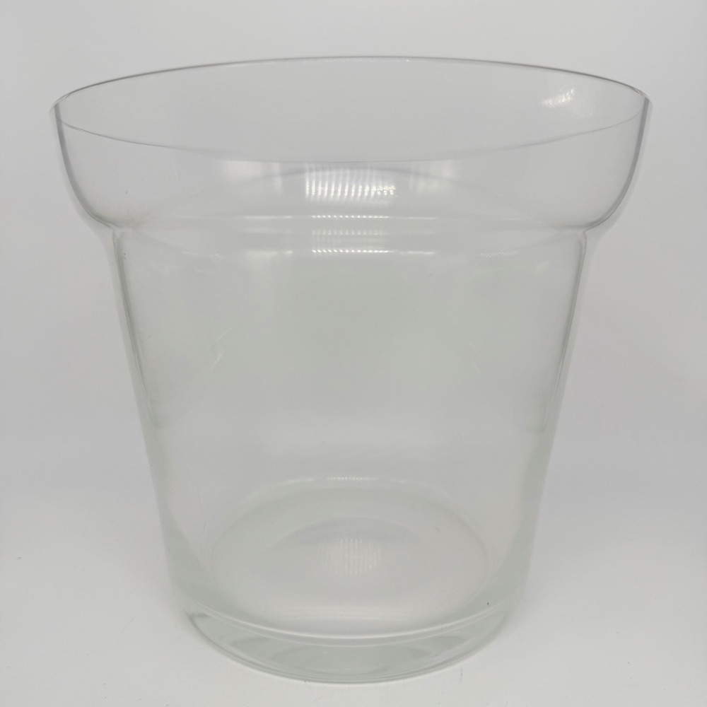 Unbranded Clear Glass Tapered Planter Vase Flared Rim Home Decor Excellent